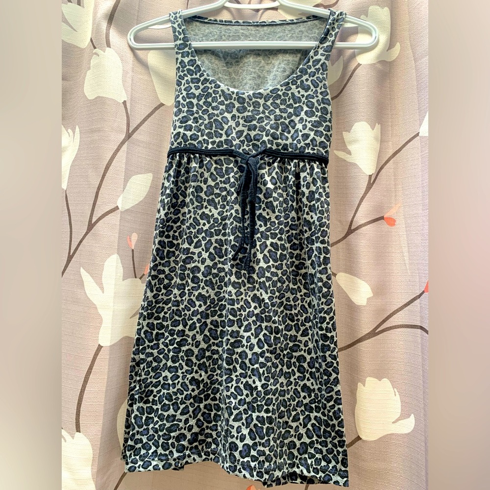 Cheetah print summer mini gray dress